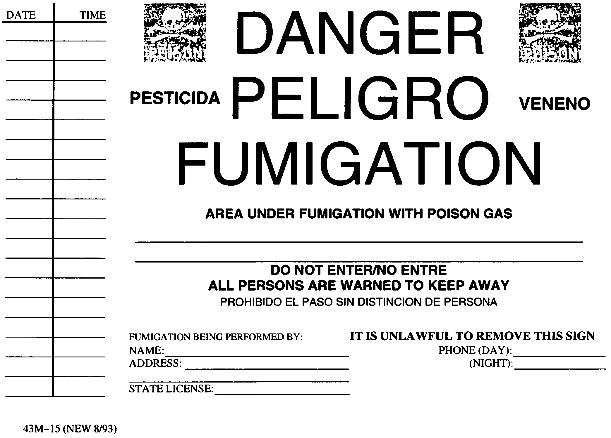 Image 1 within § 1974. Fumigation Warning Signs.